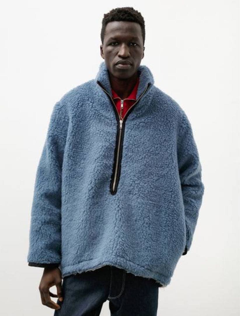 CAMIEL FORTGENS フリース アノラック S ブルー