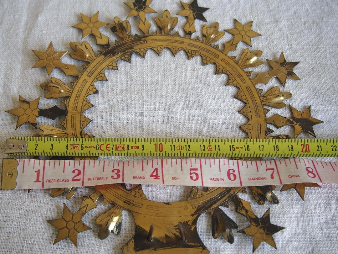 聖母マリア像につける光輪 クラウン 直径22cm カトリック彫像用/K330