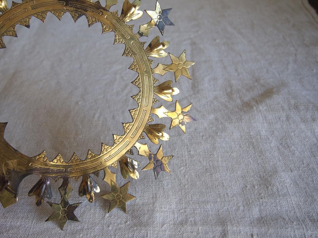 聖母マリア像につける光輪 クラウン 直径22cm カトリック彫像用/K330 聖母マリア像につける光輪 クラウン 直径22cm カトリック彫像用/K330