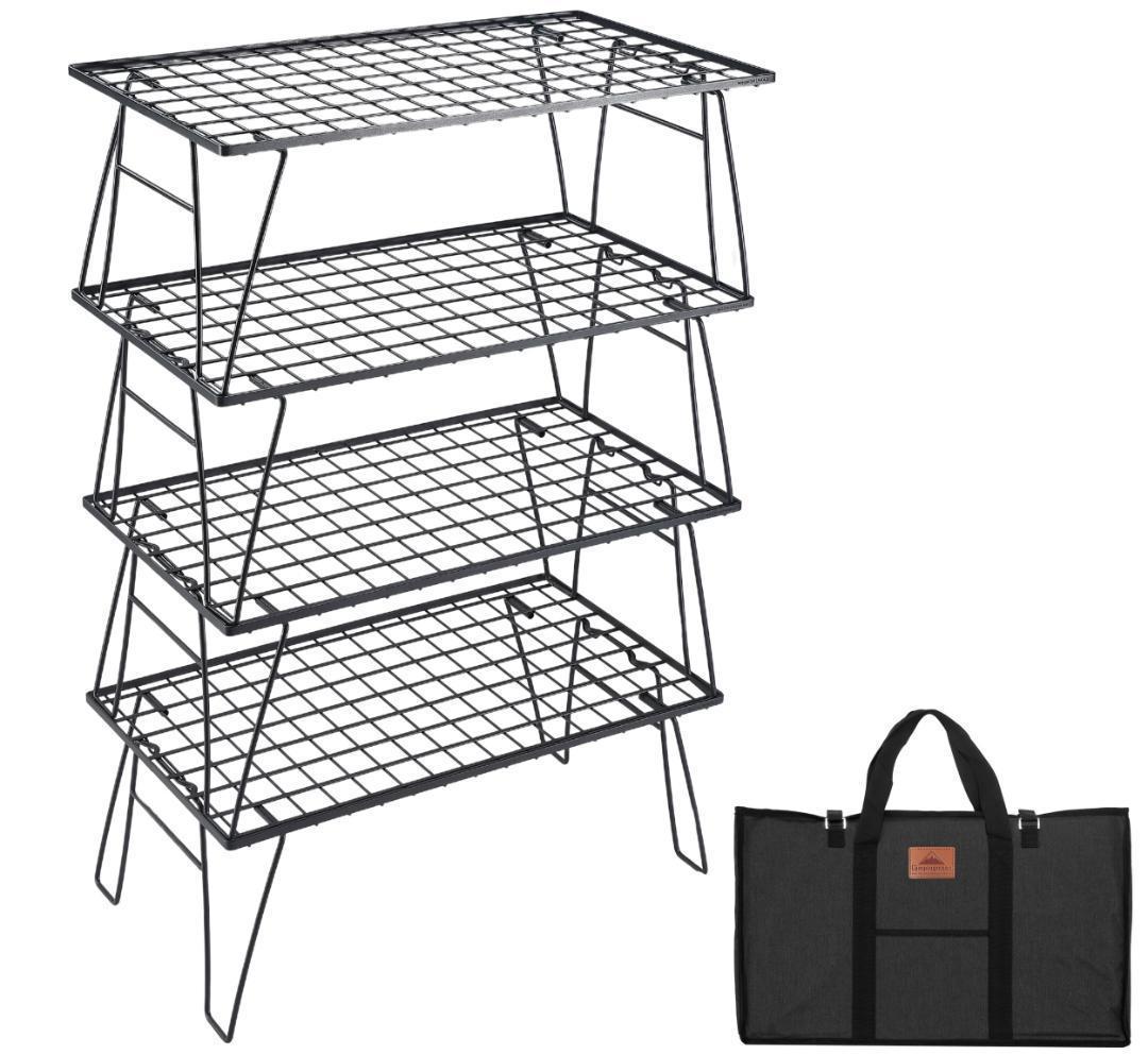 キャンピングムーン フィールドラック キャンプラック ブラック 軽量