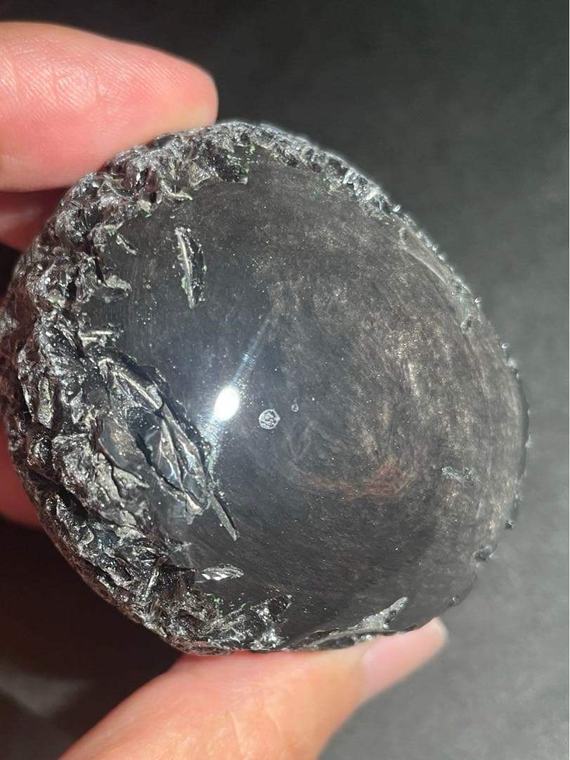 研磨品 十勝石玲瓏 ゴールデンマホガニーオブシディアン 特級品