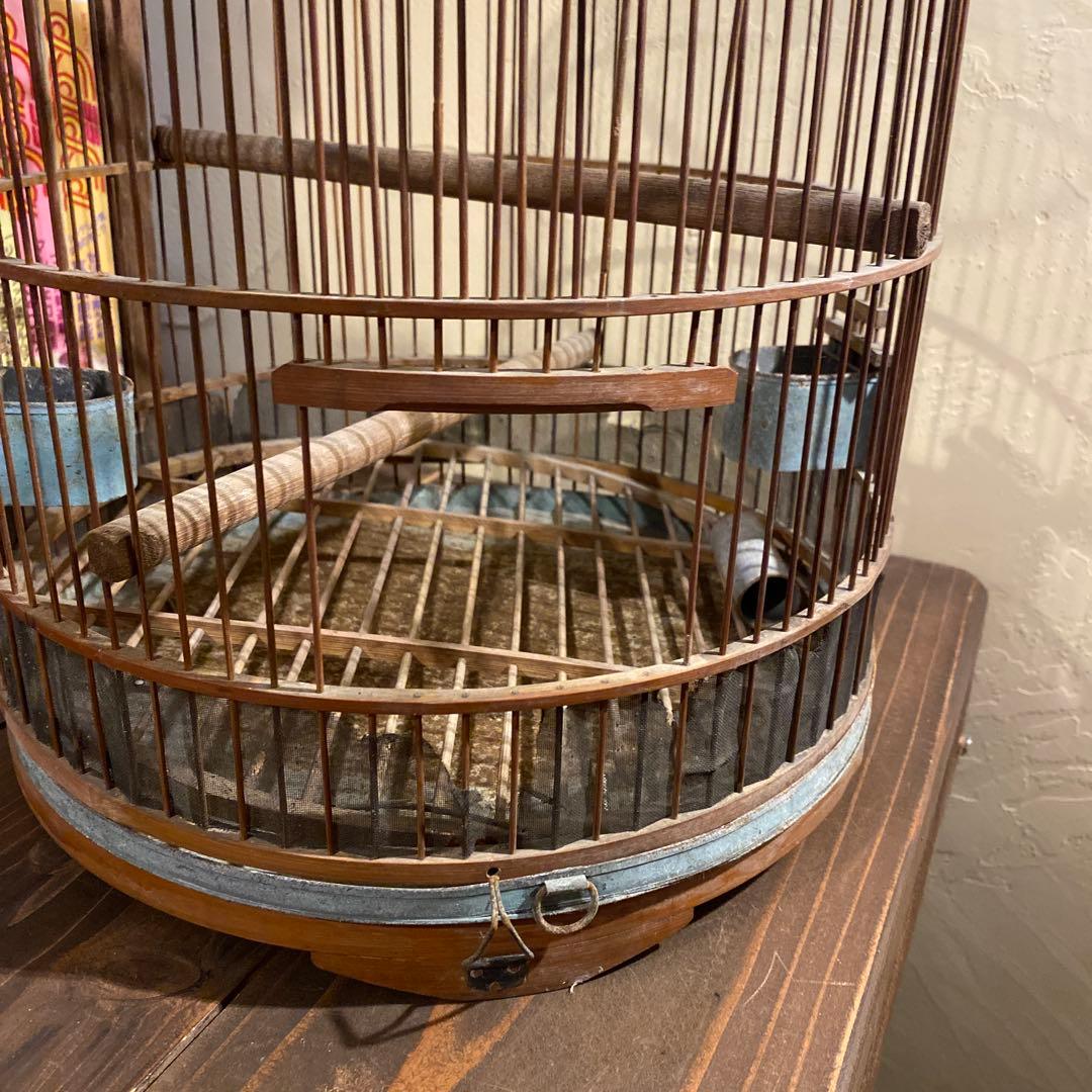 レトロ 鳥籠 竹と鉄製 ヴィンテージ - メルカリ