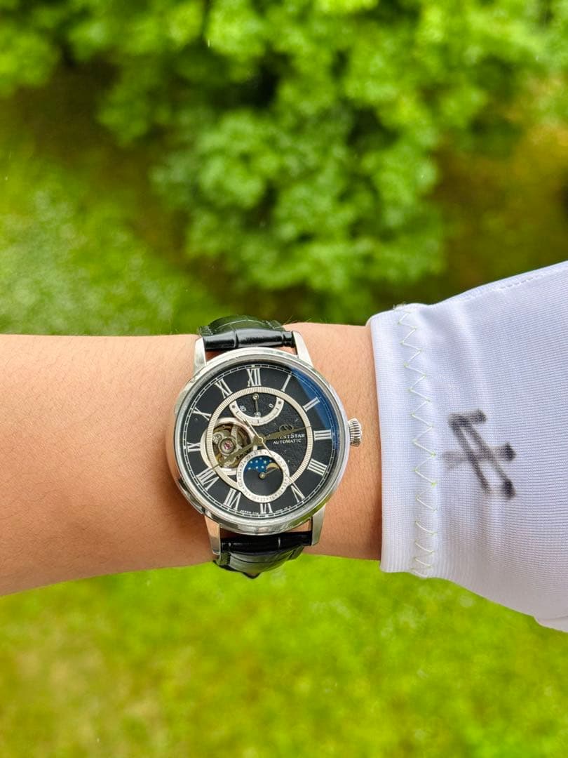 自動巻き時計 スケルトン ブラック