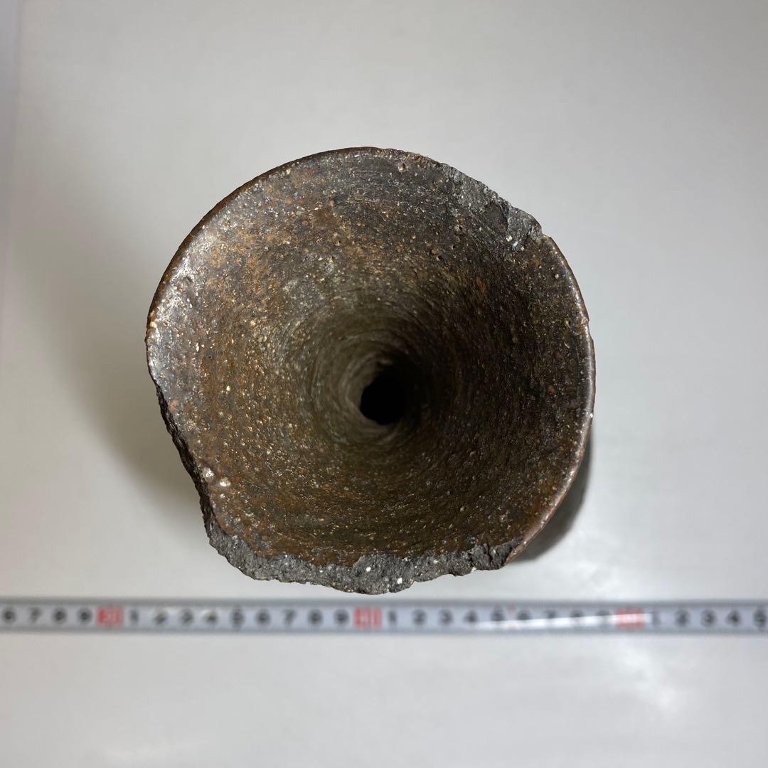 平安朝時代 桂又三郎極古備前扁鼓徳利 極〆箱付 高22