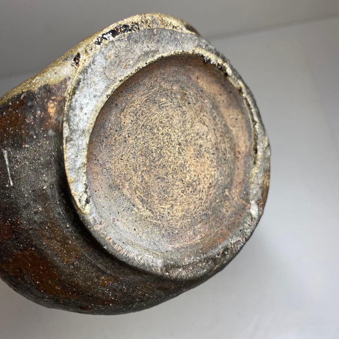 平安朝時代 桂又三郎極古備前扁鼓徳利 極〆箱付 高22