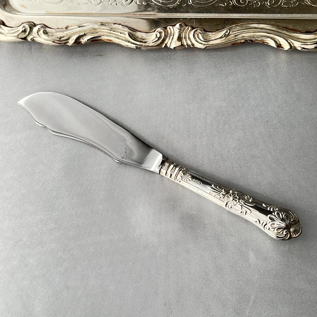 【Harrison Brothers】【純銀ハンドル】キングス バターナイフ