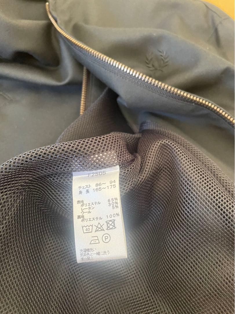 FRED PERRY フレッドペリー ショートハリントンジャケット S ブラック