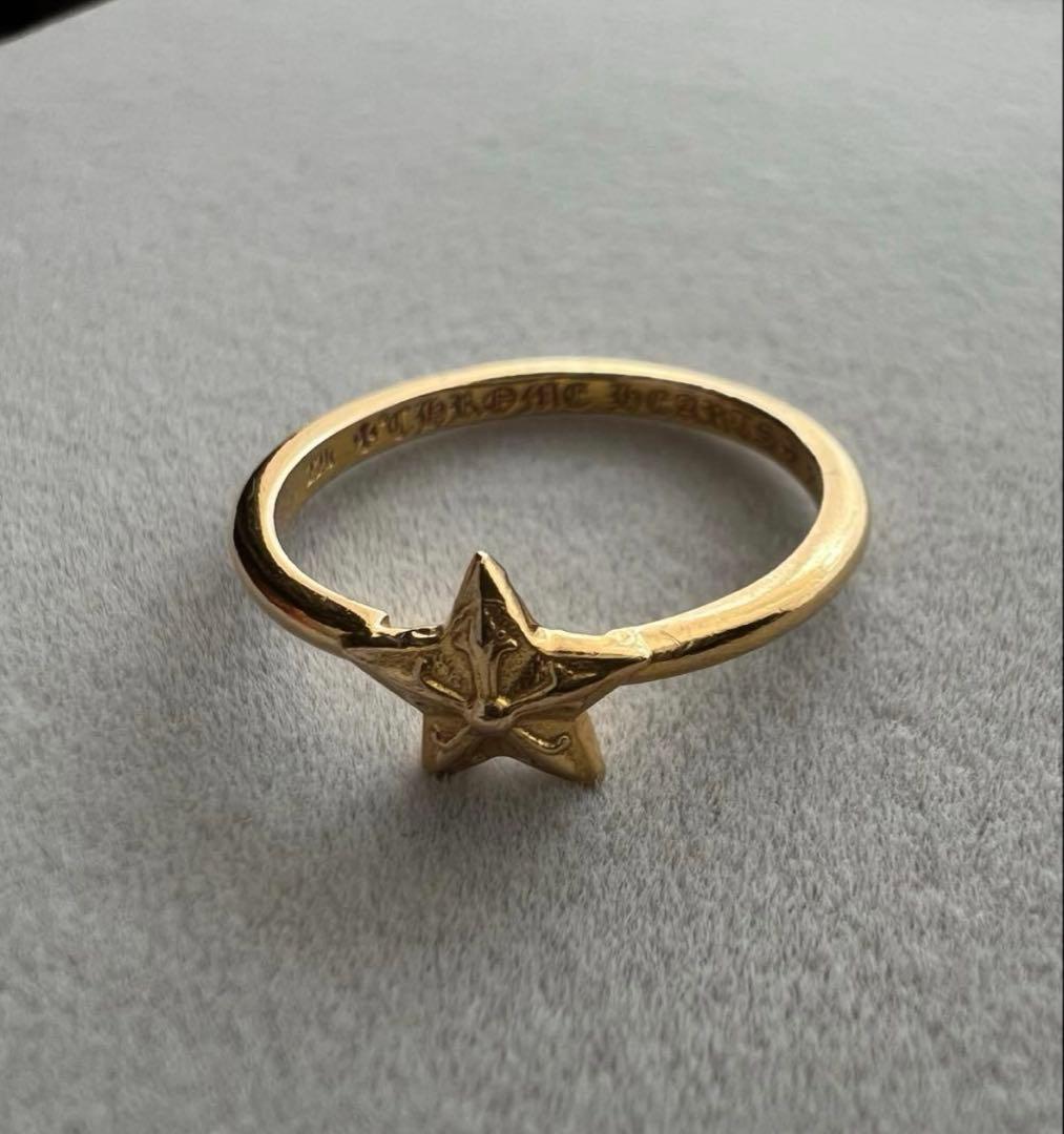 鑑定済みクロムハーツ 22K BUBBLGM STAR/22Kバブルガムスター