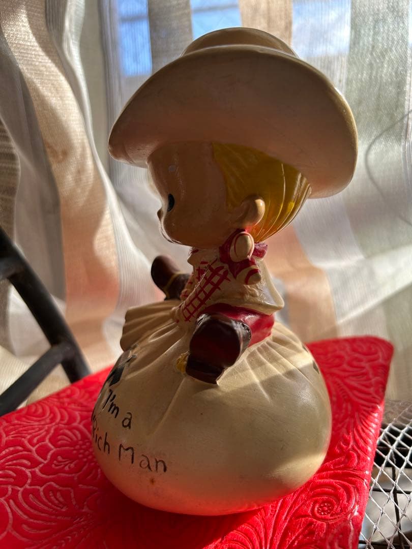 内藤ルネ カウボーイ 貯金箱 昭和レトロ ＄