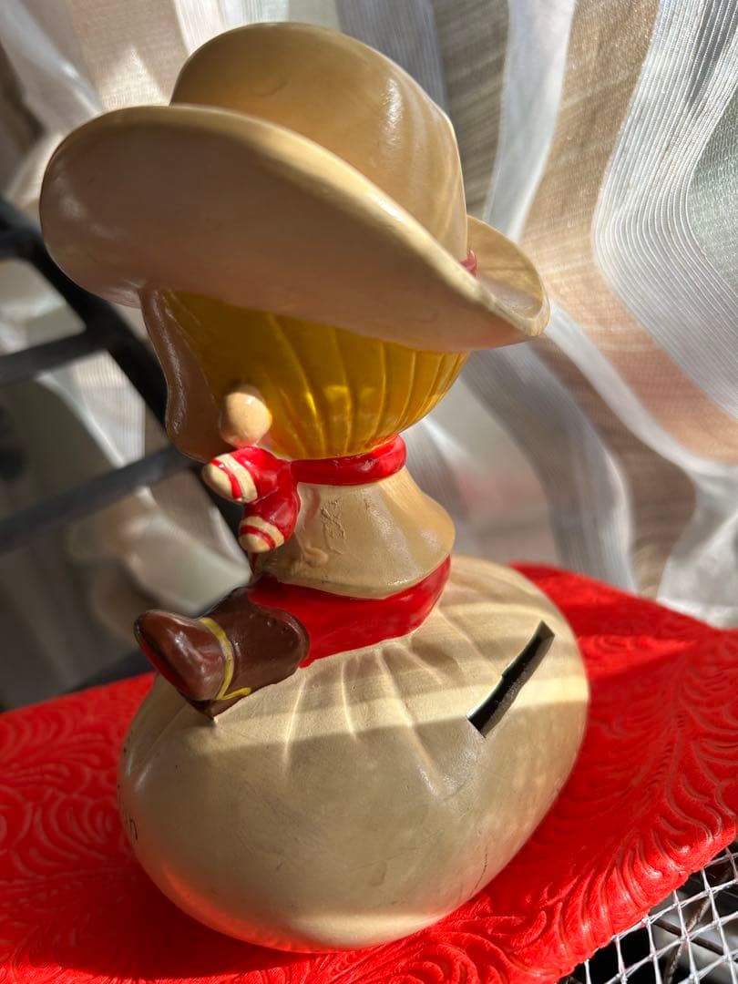 内藤ルネ カウボーイ 貯金箱 昭和レトロ ＄