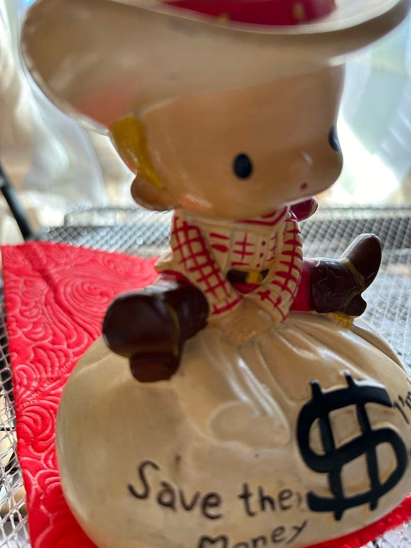 内藤ルネ カウボーイ 貯金箱 昭和レトロ ＄