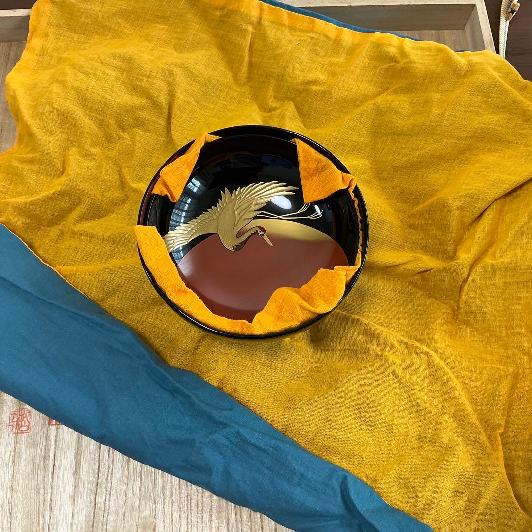 vincentfuto318様 輪島屋本店 波に日の出鶴蒔絵5客揃 - メルカリ