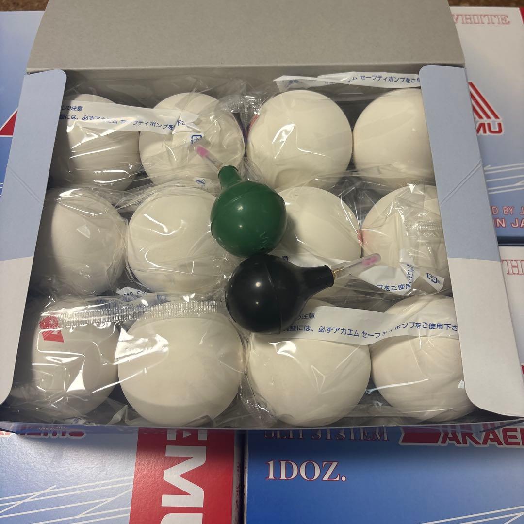 工場直送アカエム公認球ルーセントソフトテニスボール5ダース空気入れ2