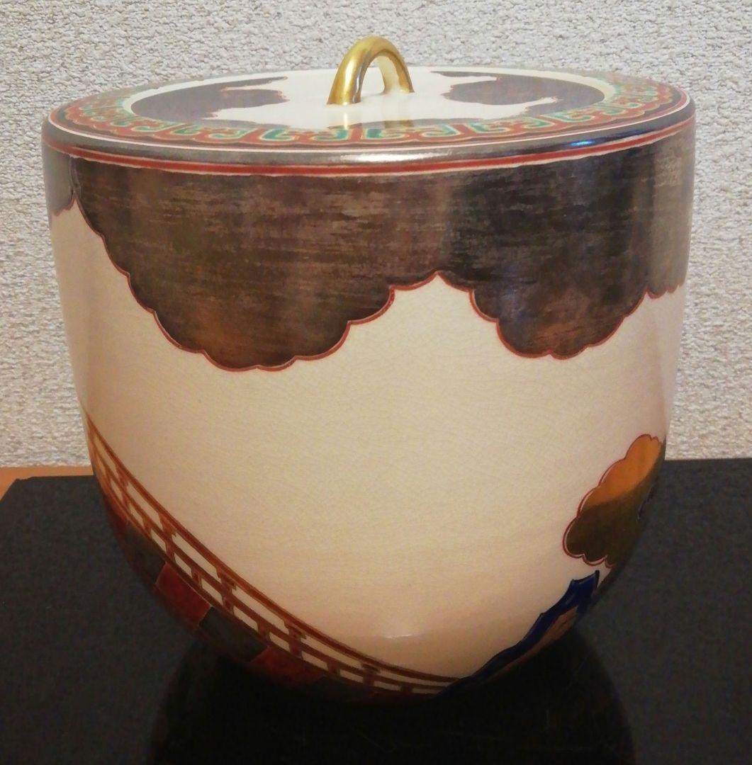 手塚大示作 仁清 柳橋 水指 共箱 共布 茶道具