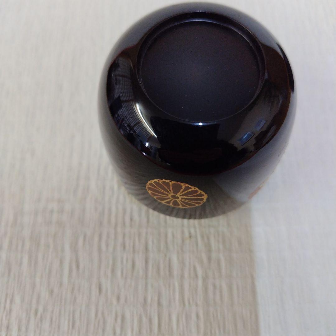 黒色の丸型棗 金色と赤色の葉模様 - メルカリ