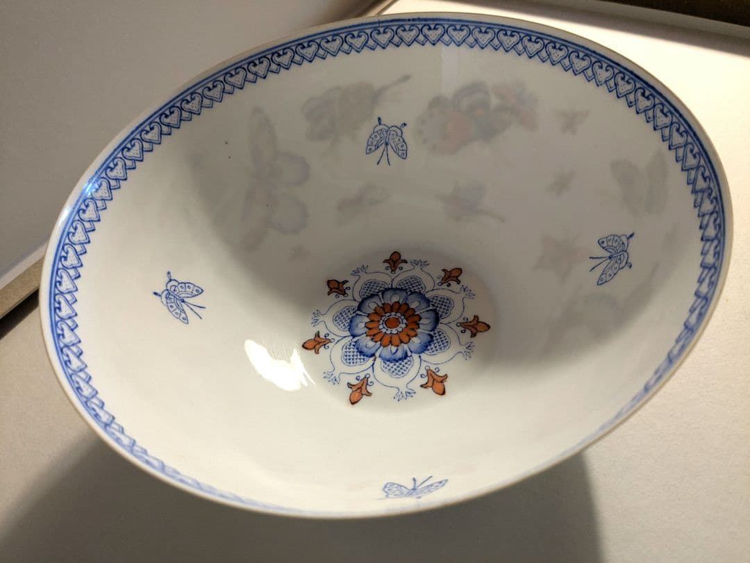 中国 景徳鎮 薄胎碗 中椀 蝶 花 白 薄胎磁 薄