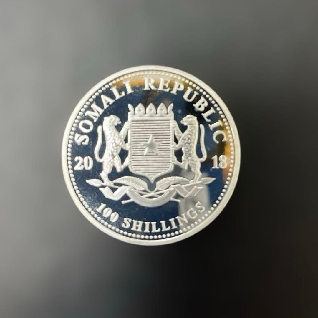 純銀】ソマリア共和国 2018年 エレファント銀貨100シリング 1オンス①