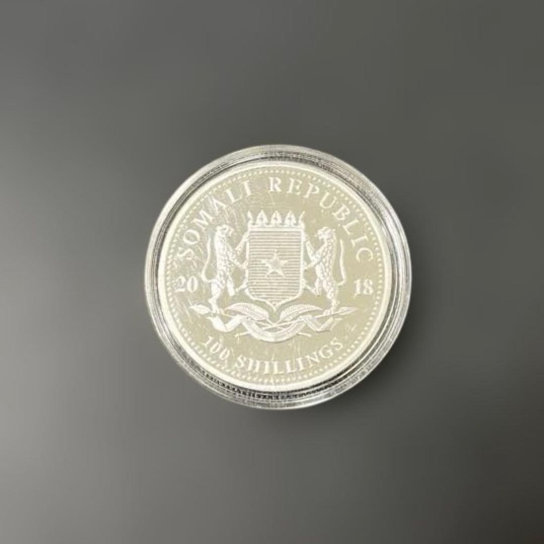 純銀】ソマリア共和国 2018年 エレファント銀貨100シリング 1オンス①
