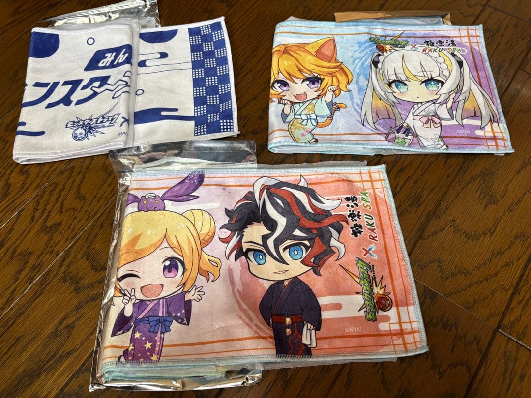 最終値下げ　極楽湯×モンスターストライク マフラータオル　コースターおまけ付き