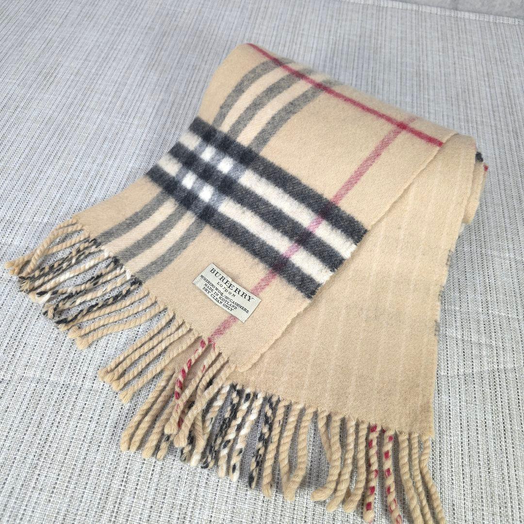 バーバリー ロンドン BURBERRY カシミヤ ウール マフラー メガチェック