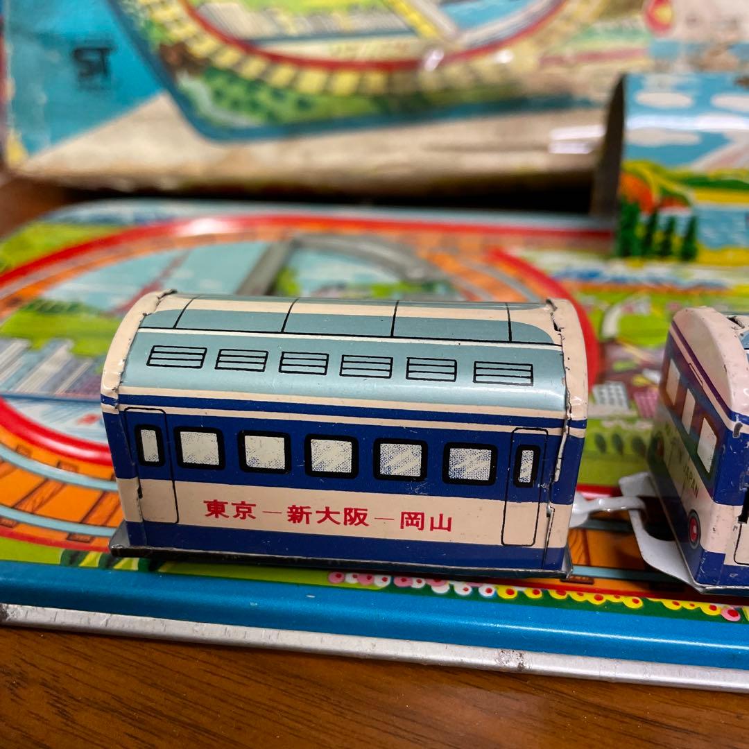 大きいです。昭和レトロ　トープレ　ゼンマイ新幹線　箱付き（箱傷みあります）