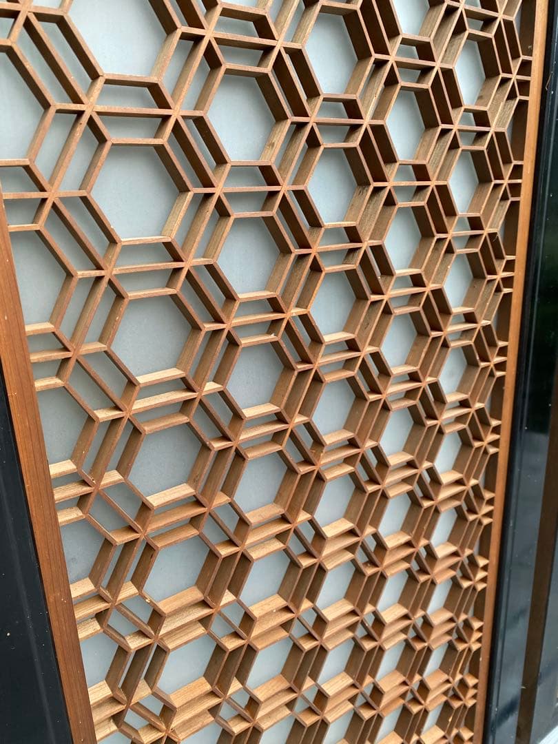 欄間 2枚セット すりガラス付き アンティーク 古民家