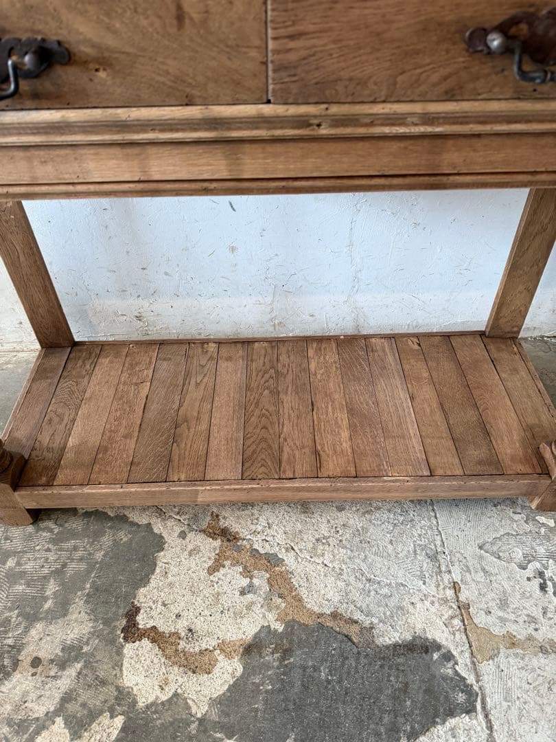 ビンテージ ドロワー カウンター コンソール キッチンテーブル 剥離