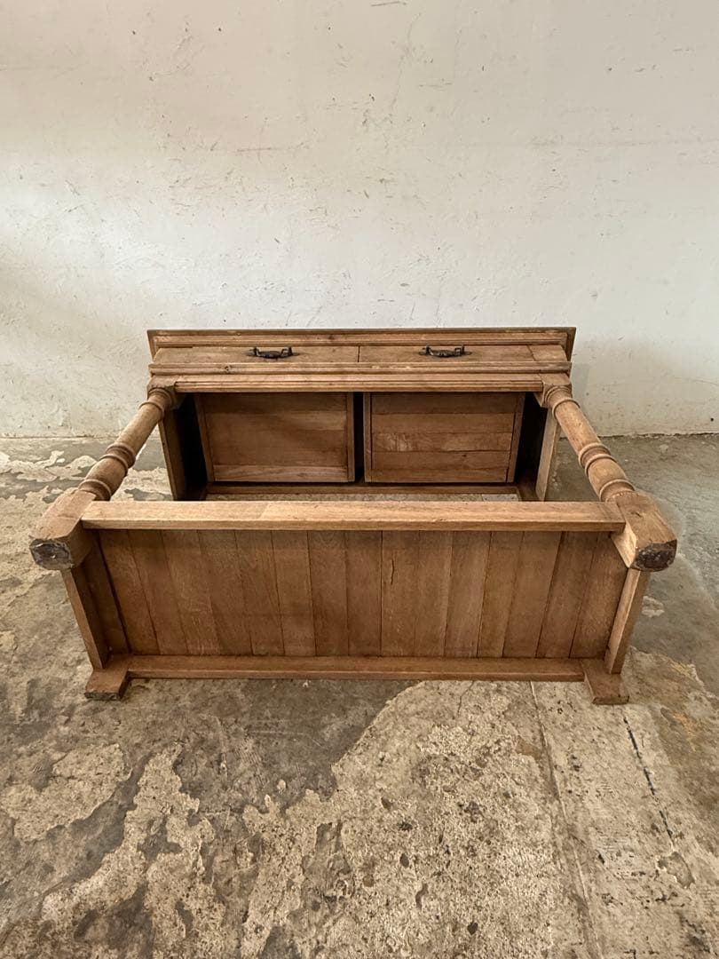 ビンテージ ドロワー カウンター コンソール キッチンテーブル 剥離