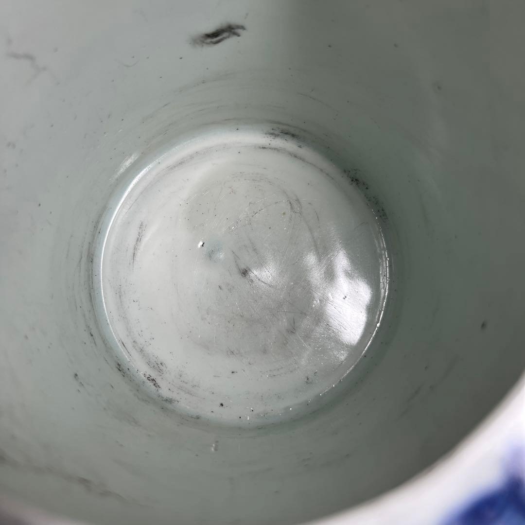 中国清時代 大清雍正年製 青花筆筒 高さ14㎝ 東Y7-1003⭐︎2Fタサオ