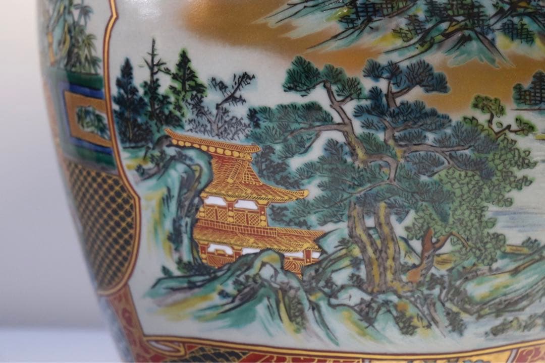 時代　九谷庄三祥文作　大壺　送料込み0929