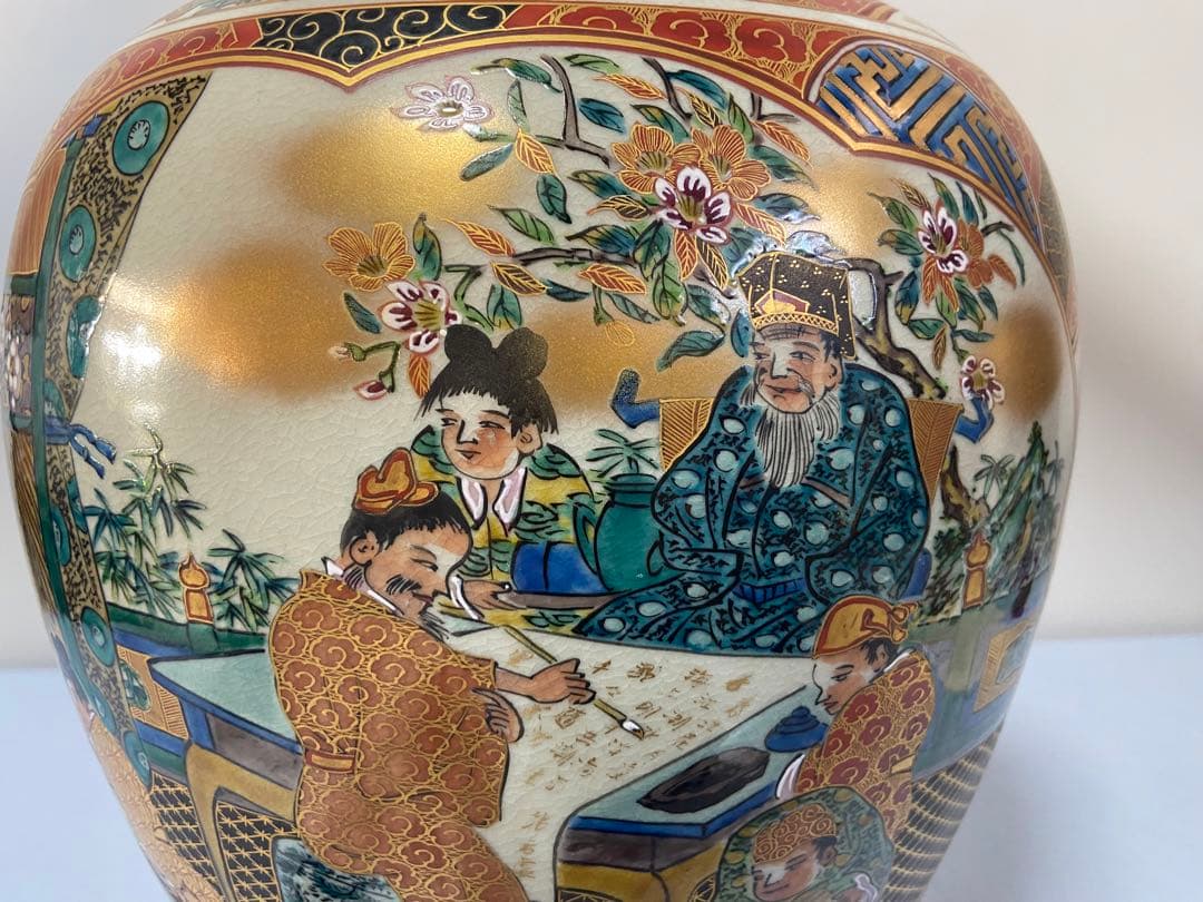 時代　九谷庄三祥文作　大壺　送料込み0929