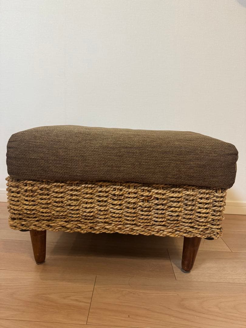②アバカ　オットマン　北欧　リゾート風　アジアン　スツール　ウォーターヒヤシンス