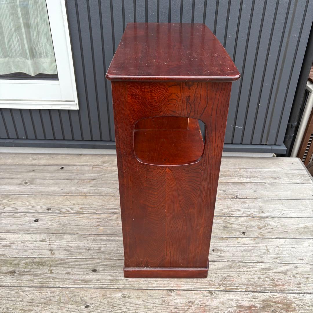 昭和レトロ カリモク 木製 階段型茶棚 サイドボード 飾り棚 コール