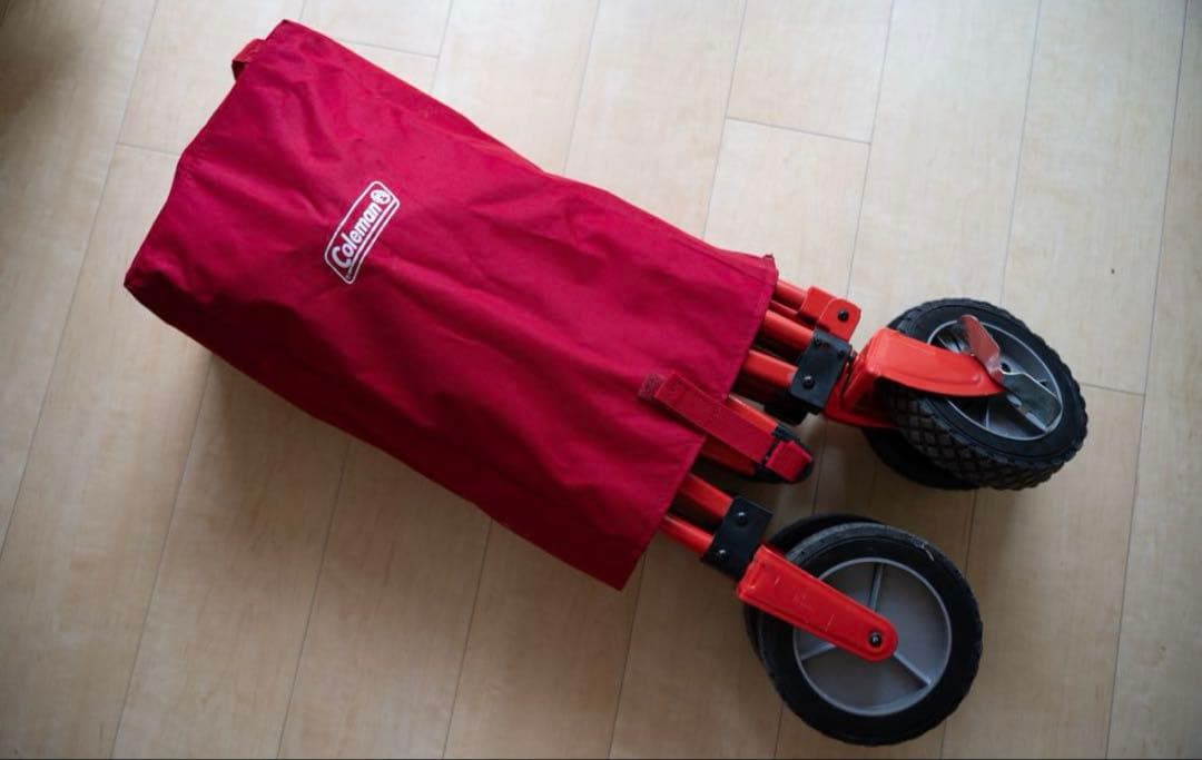 Coleman 折りたたみ式キャリーカート 赤 Coleman 赤 キャリーカート 折りたたみ式 アウトドアワゴン（レッド