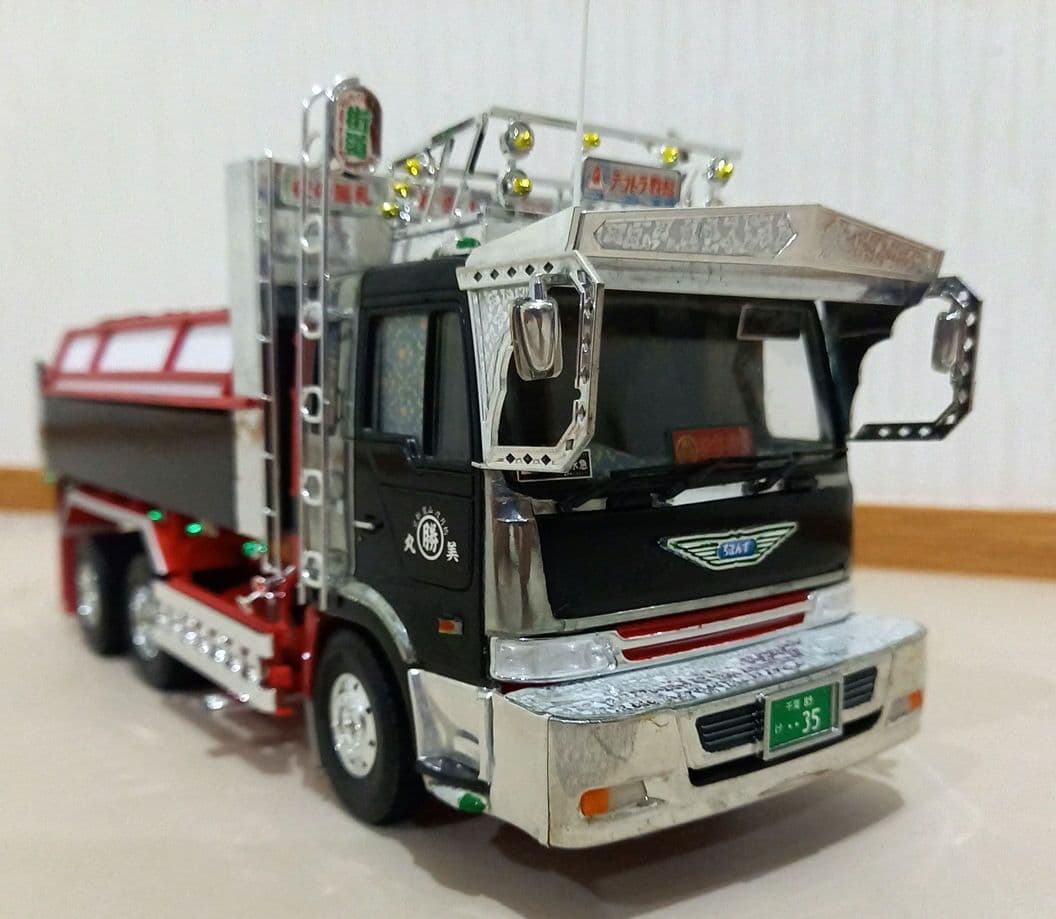 アオシマ1/32 デコトラプラモデル完成品 日野プロフィアダンプ