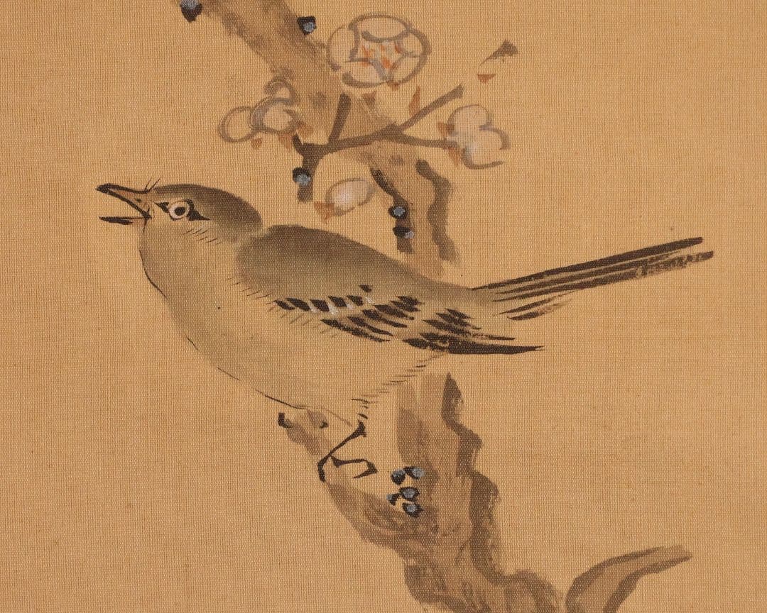 【模写】日本画 谷口藹山 寿老人 花鳥 絹本 三幅対 掛軸 富山の人 MA643