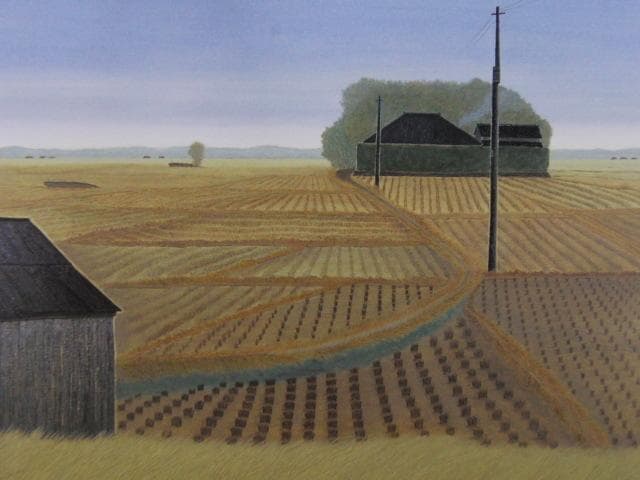 久保木彦【水郷昼餉の頃】希少な額装用画集より、状態良好、新品高級額装付