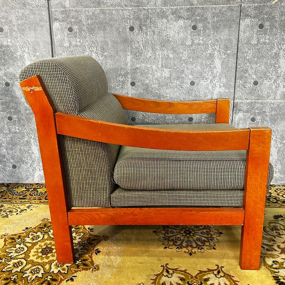 S.K꧁レトロ家具꧂1人掛けアームソファ チェア4脚セット 北欧モダン