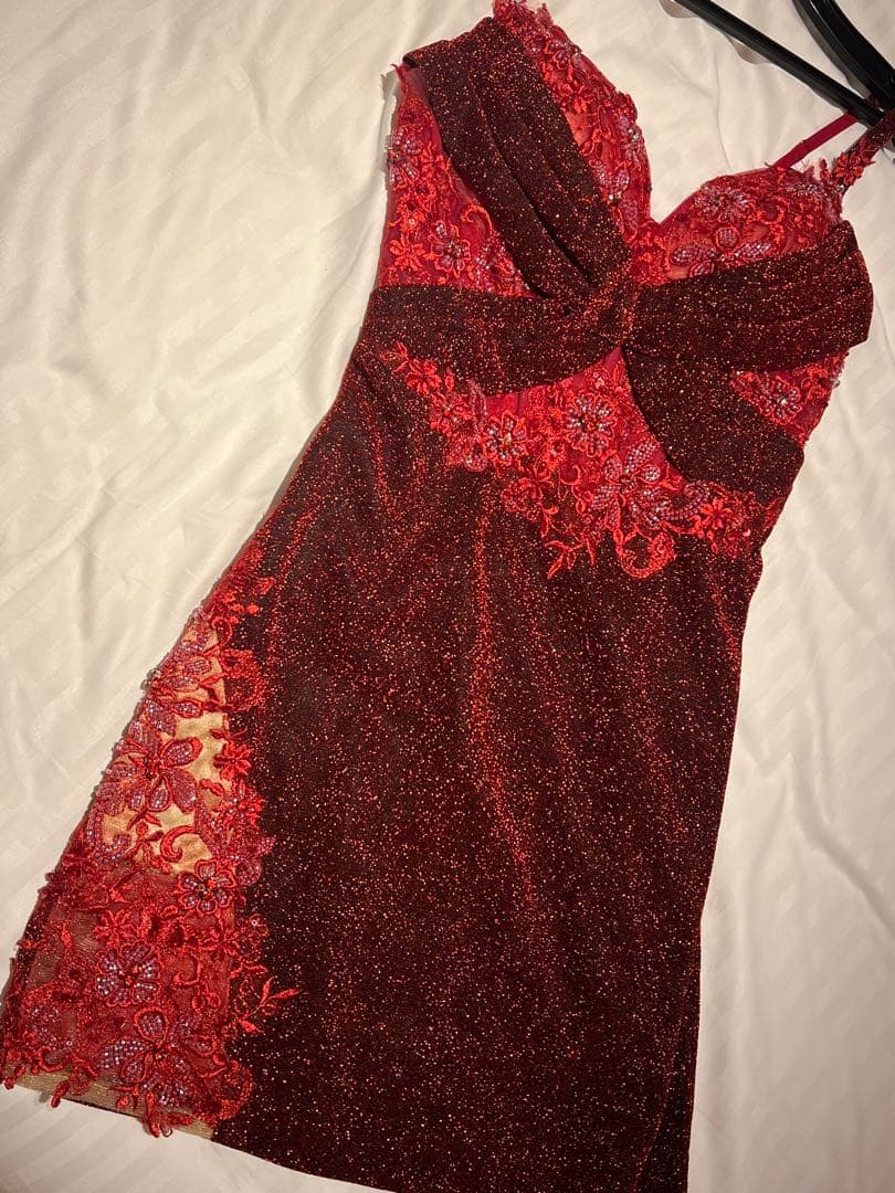 【IRMA/イルマ】フラワー刺繍/ ラメニット/ キャバドレス