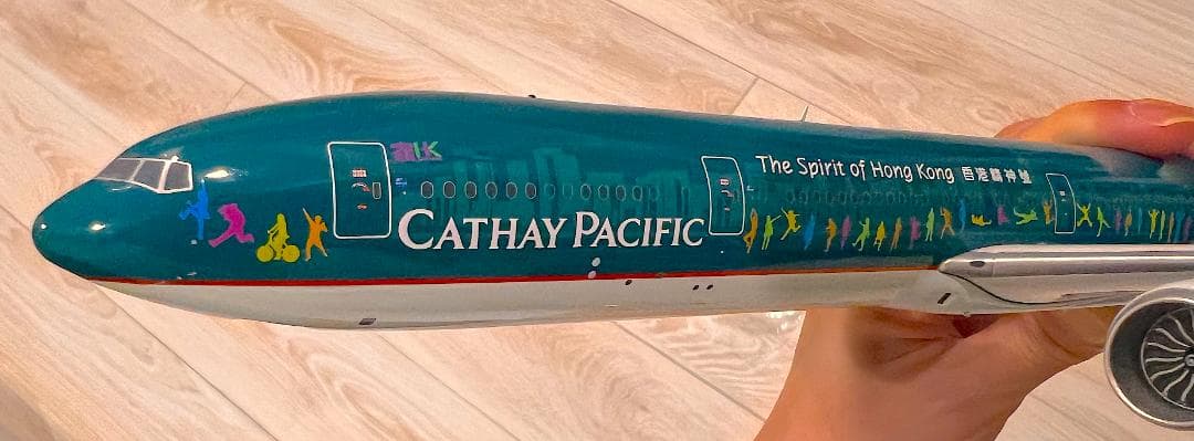 キャセイパシフィック航空ボーイング777-367型旅客機模型　香港精神号特別塗装
