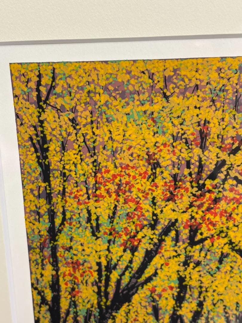 真作 小暮真望「溪音(秋のかおり)」シルクスクリーン サイン 日本百名山