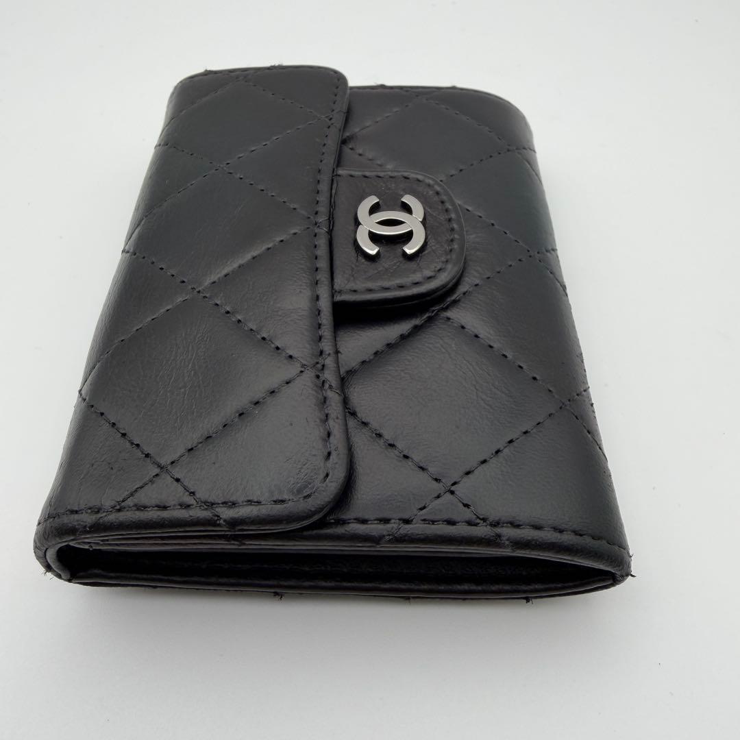 シャネル 財布 マトラッセ ラムスキン コンパクト 入れ カードケース