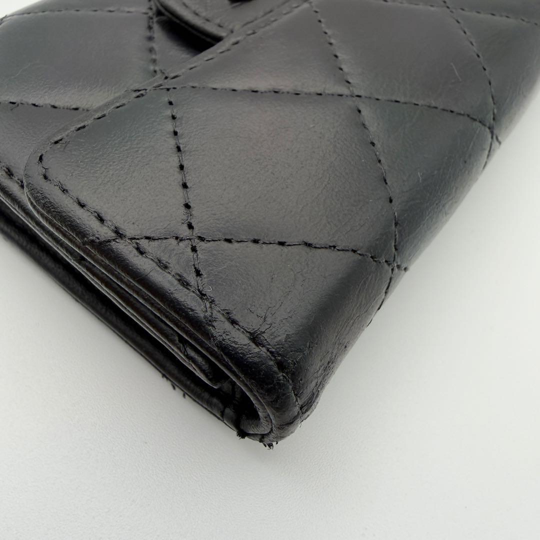 シャネル 財布 マトラッセ ラムスキン コンパクト 入れ カードケース