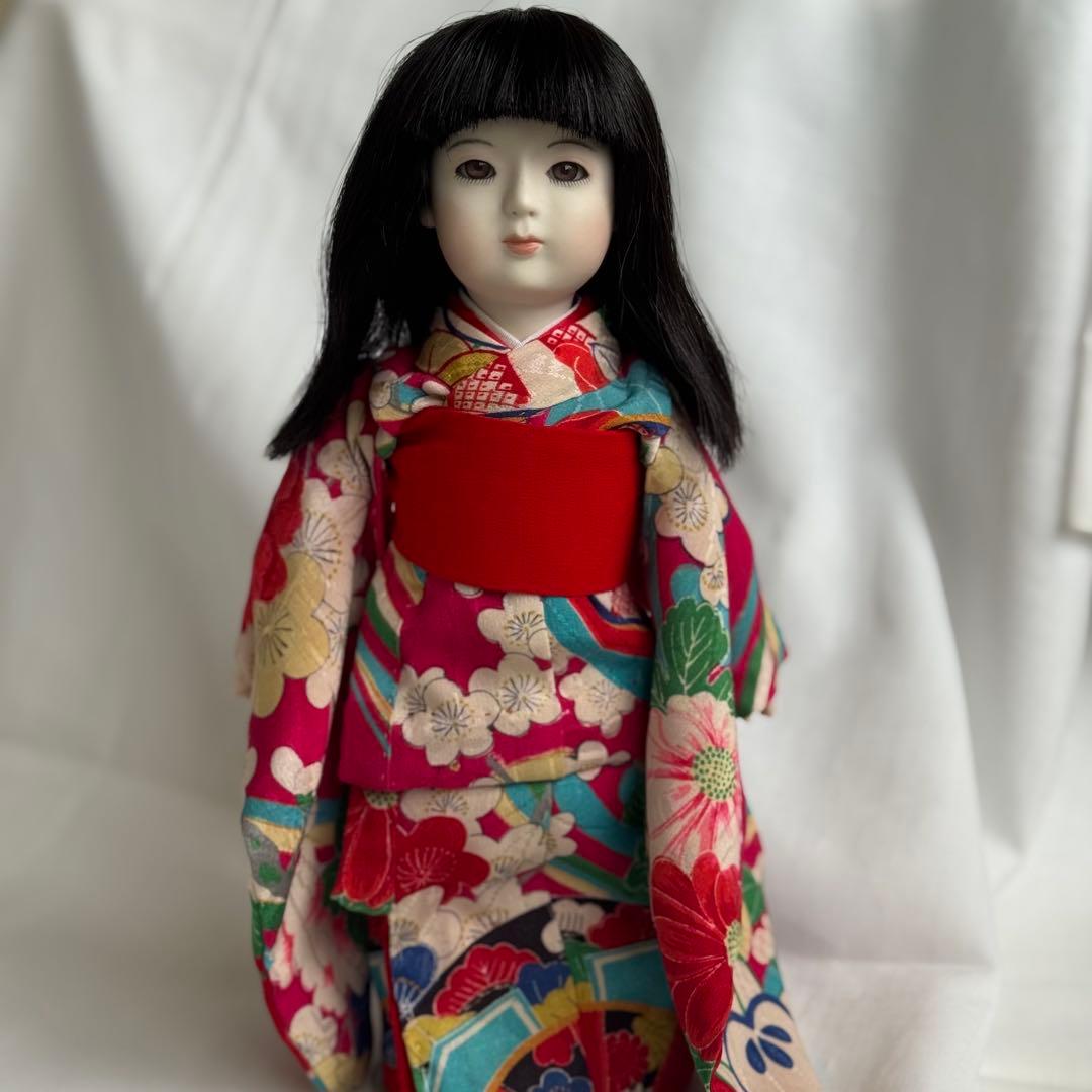 創作市松人形 ビスクドール市松人形 身長29cm 着せ替え着物2枚付き