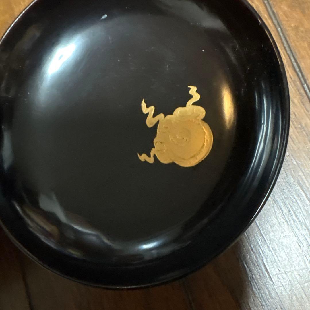 特別出品　アンティーク　蒔絵が素敵な漆器椀五客セット　松と宝珠　お殿様　煮物椀