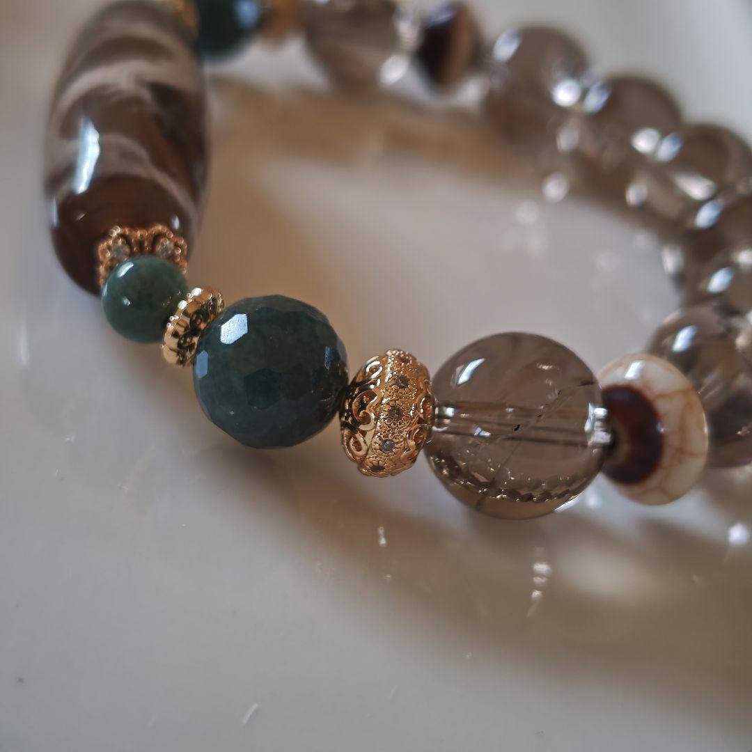 専用です♡新作♡レアカラー宝珠双皇帝龍天珠、アイリススモーキー、グアテマラ産翡翠