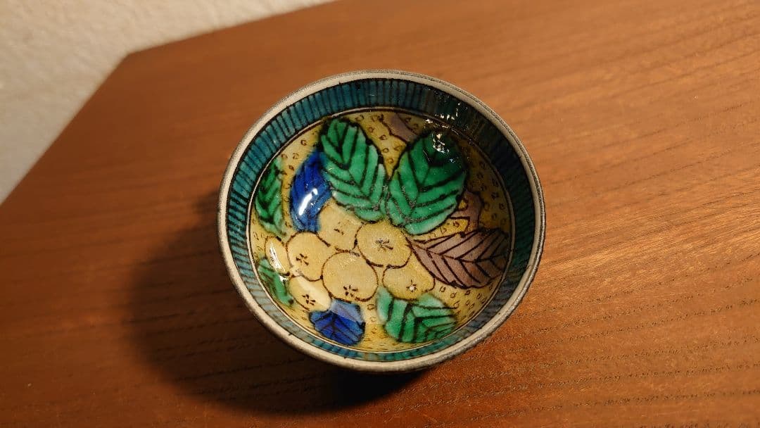 九谷焼　青九谷　青手　吉田屋窯　松山窯　宮本窯　アンティーク九谷　江戸期　１客