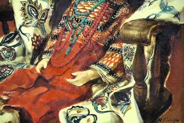 栄永大治良　タイトル「トルコの人形」　油彩　１０号　額装