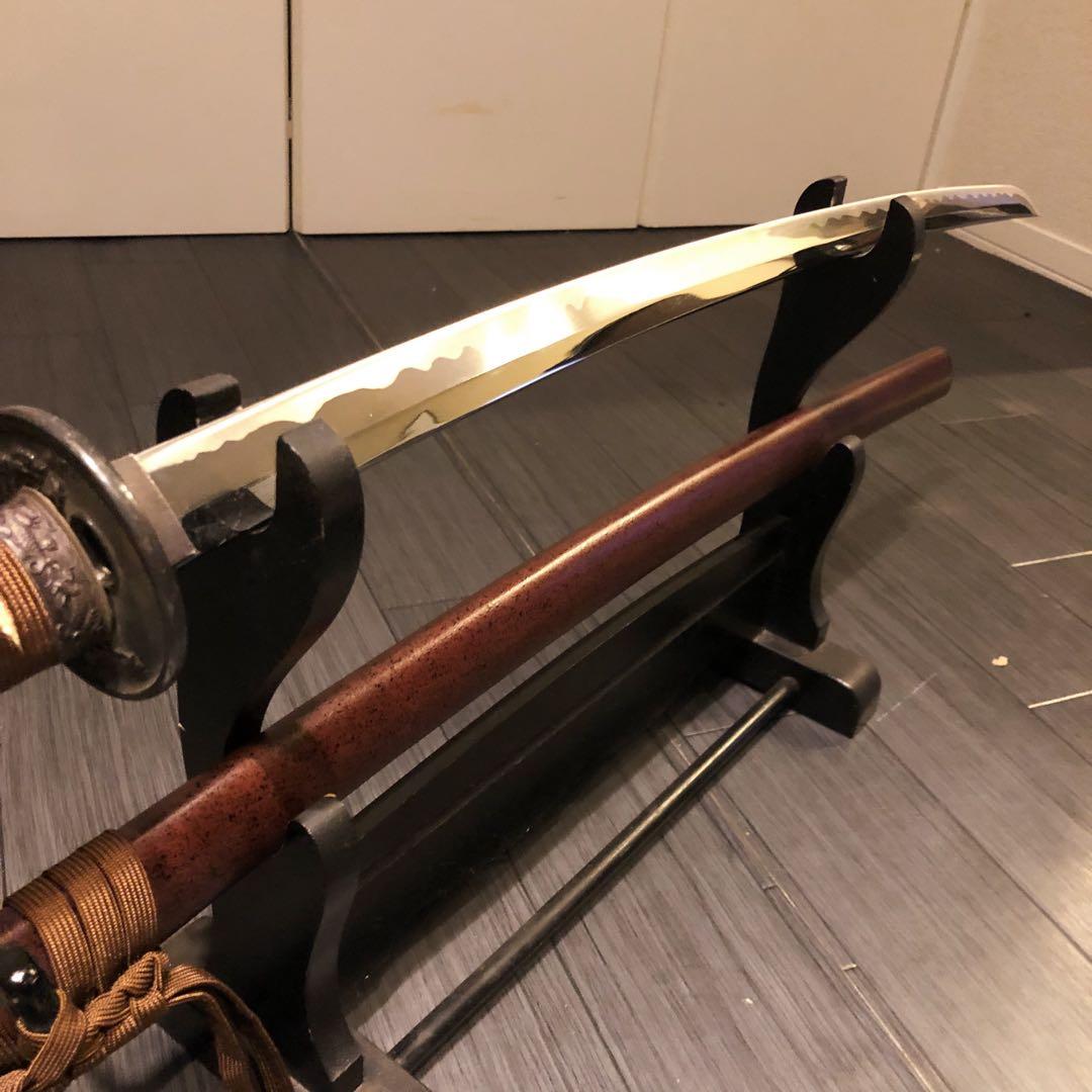 高級模造刀　高級居合刀　太刀　　本研波刃　亜鉛合金　茶拵え