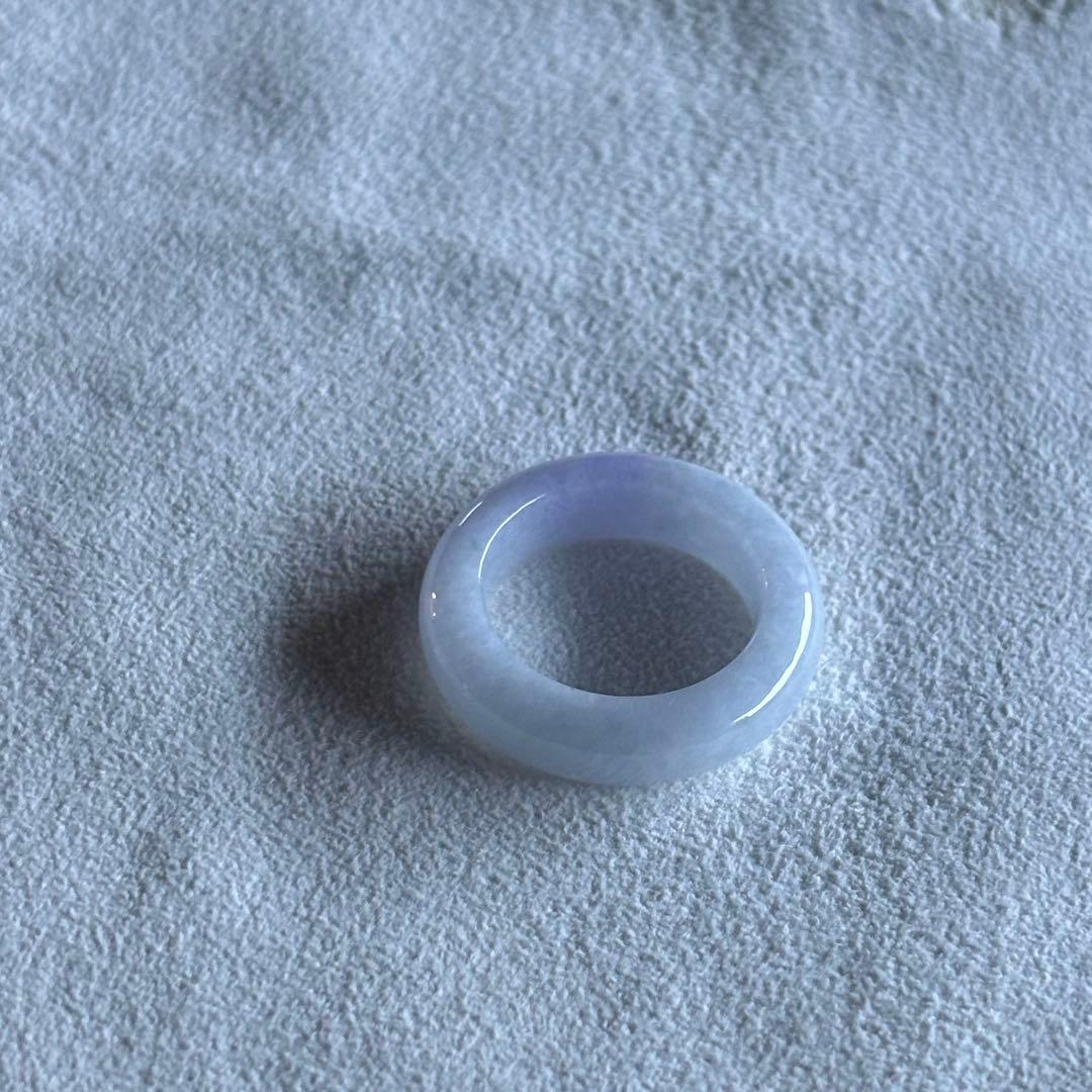 ミャンマー産 天然本翡翠（A貨） ラベンダー色 14号　くり抜きリング